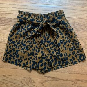 Have Animal Print Shorts - Black and Tan